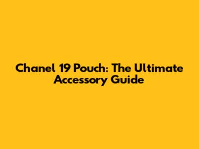 Chanel 19 Pouch: The Ultimate Accessory Guide