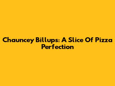 Chauncey Billups: A Slice Of Pizza Perfection