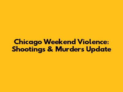 Chicago Weekend Violence: Shootings & Murders Update