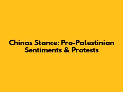 China's Stance: Pro-Palestinian Sentiments & Protests