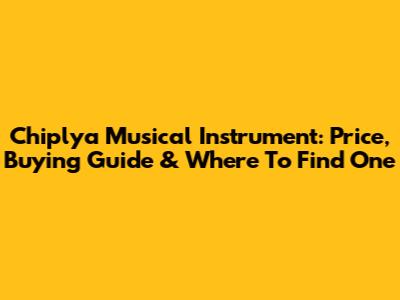 Chiplya Musical Instrument: Price, Buying Guide & Where To Find One