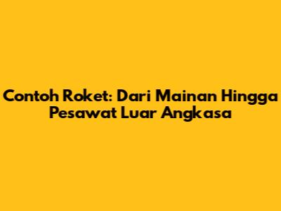 Contoh Roket: Dari Mainan Hingga Pesawat Luar Angkasa