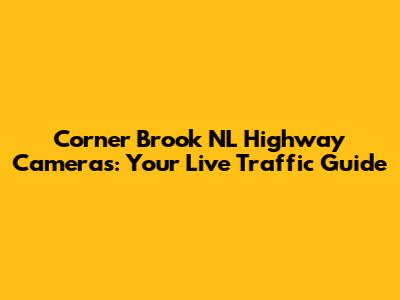 Corner Brook NL Highway Cameras: Your Live Traffic Guide