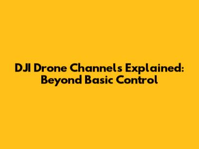 DJI Drone Channels Explained: Beyond Basic Control