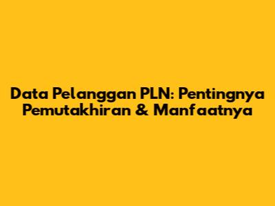 Data Pelanggan PLN: Pentingnya Pemutakhiran & Manfaatnya
