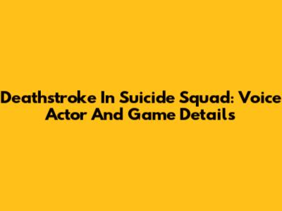 Deathstroke In Suicide Squad: Voice Actor And Game Details