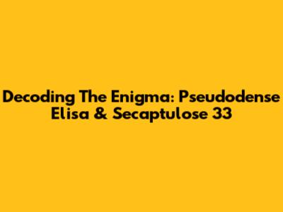 Decoding The Enigma: Pseudodense Elisa & Secaptulose 33