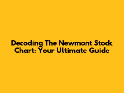 Decoding The Newmont Stock Chart: Your Ultimate Guide
