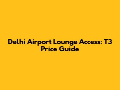 Delhi Airport Lounge Access: T3 Price Guide