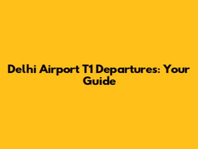Delhi Airport T1 Departures: Your Guide
