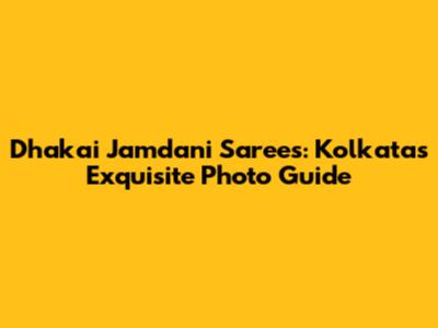 Dhakai Jamdani Sarees: Kolkata's Exquisite Photo Guide