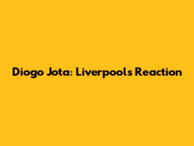 Diogo Jota: Liverpool's Reaction