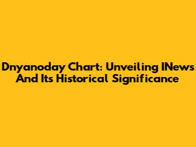 Dnyanoday Chart: Unveiling INews And Its Historical Significance
