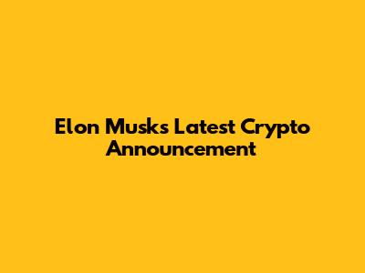Elon Musk's Latest Crypto Announcement