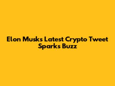 Elon Musk's Latest Crypto Tweet Sparks Buzz