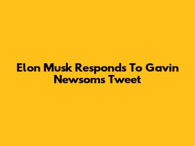 Elon Musk Responds To Gavin Newsom's Tweet