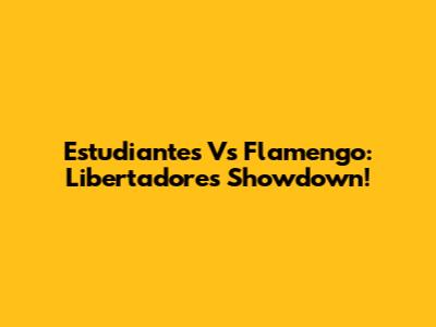 Estudiantes Vs Flamengo: Libertadores Showdown!
