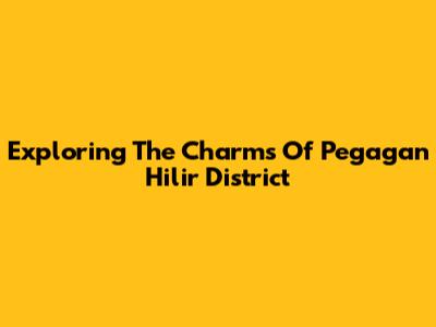 Exploring The Charms Of Pegagan Hilir District