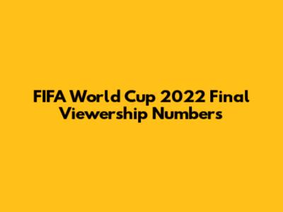 FIFA World Cup 2022 Final Viewership Numbers