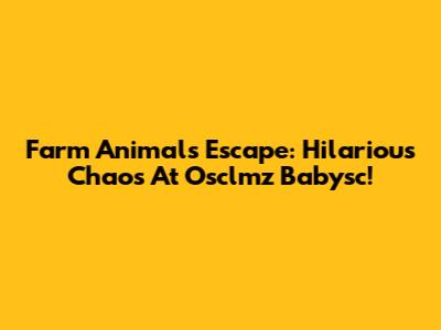 Farm Animals Escape: Hilarious Chaos At Osclmz Babysc!