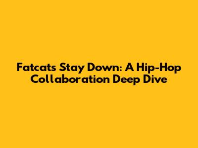 Fatcat's "Stay Down": A Hip-Hop Collaboration Deep Dive