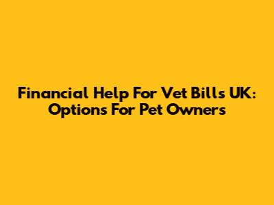Financial Help For Vet Bills UK: Options For Pet Owners