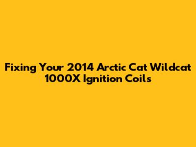Fixing Your 2014 Arctic Cat Wildcat 1000X Ignition Coils