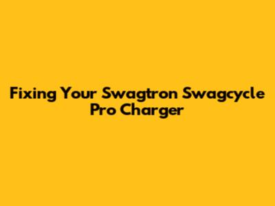 Fixing Your Swagtron Swagcycle Pro Charger