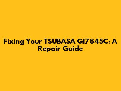 Fixing Your TSUBASA GI7845C: A Repair Guide