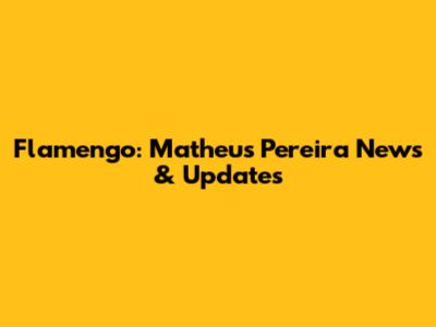 Flamengo: Matheus Pereira News & Updates