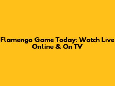 Flamengo Game Today: Watch Live Online & On TV