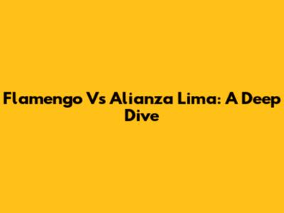 Flamengo Vs Alianza Lima: A Deep Dive