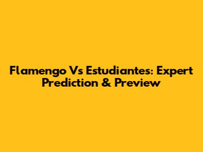 Flamengo Vs Estudiantes: Expert Prediction & Preview