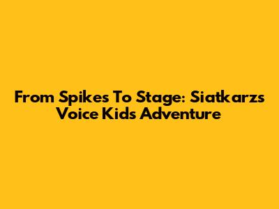 From Spikes To Stage: Siatkarz's Voice Kids Adventure