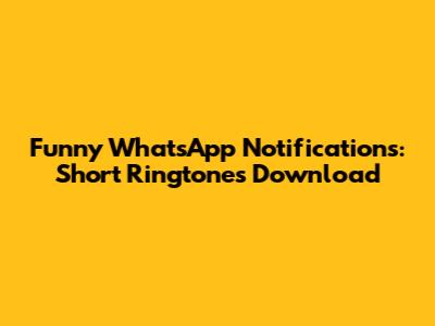 Funny WhatsApp Notifications: Short Ringtones Download