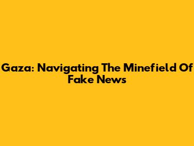 Gaza: Navigating The Minefield Of Fake News