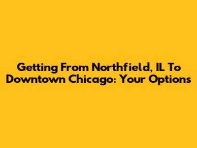 Getting From Northfield, IL To Downtown Chicago: Your Options