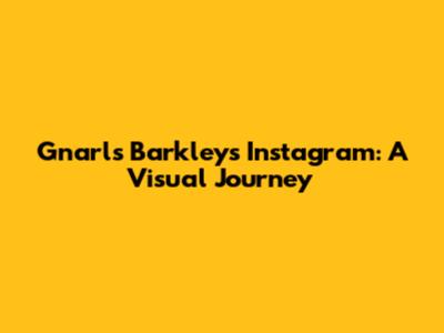 Gnarls Barkley's Instagram: A Visual Journey