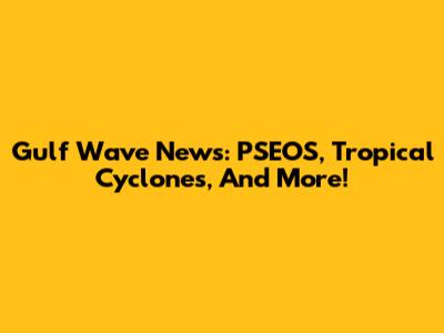 Gulf Wave News: PSEOS, Tropical Cyclones, And More!