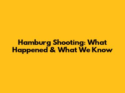 Hamburg Shooting: What Happened & What We Know