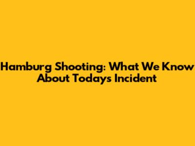 Hamburg Shooting: What We Know About Today's Incident