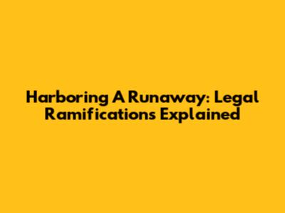 Harboring A Runaway: Legal Ramifications Explained