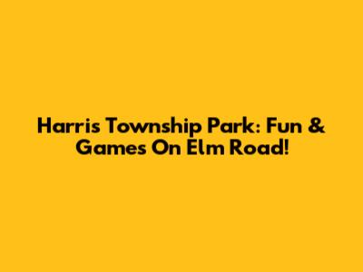 Harris Township Park: Fun & Games On Elm Road!