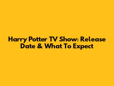 Harry Potter TV Show: Release Date & What To Expect