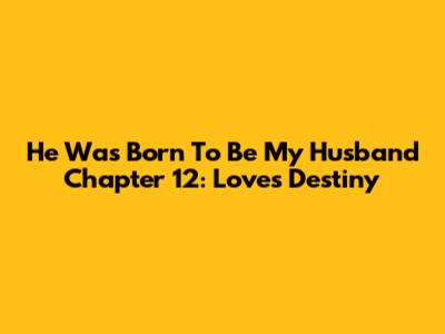 He Was Born To Be My Husband Chapter 12: Love's Destiny
