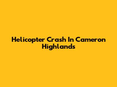 Helicopter Crash In Cameron Highlands