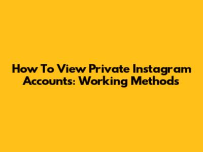 How To View Private Instagram Accounts: Working Methods