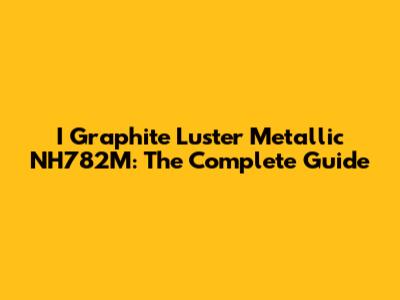 I Graphite Luster Metallic NH782M: The Complete Guide