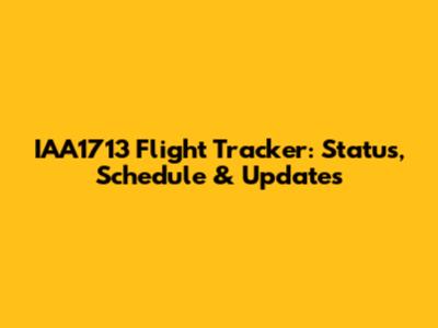 IAA1713 Flight Tracker: Status, Schedule & Updates