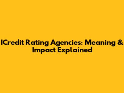 ICredit Rating Agencies: Meaning & Impact Explained